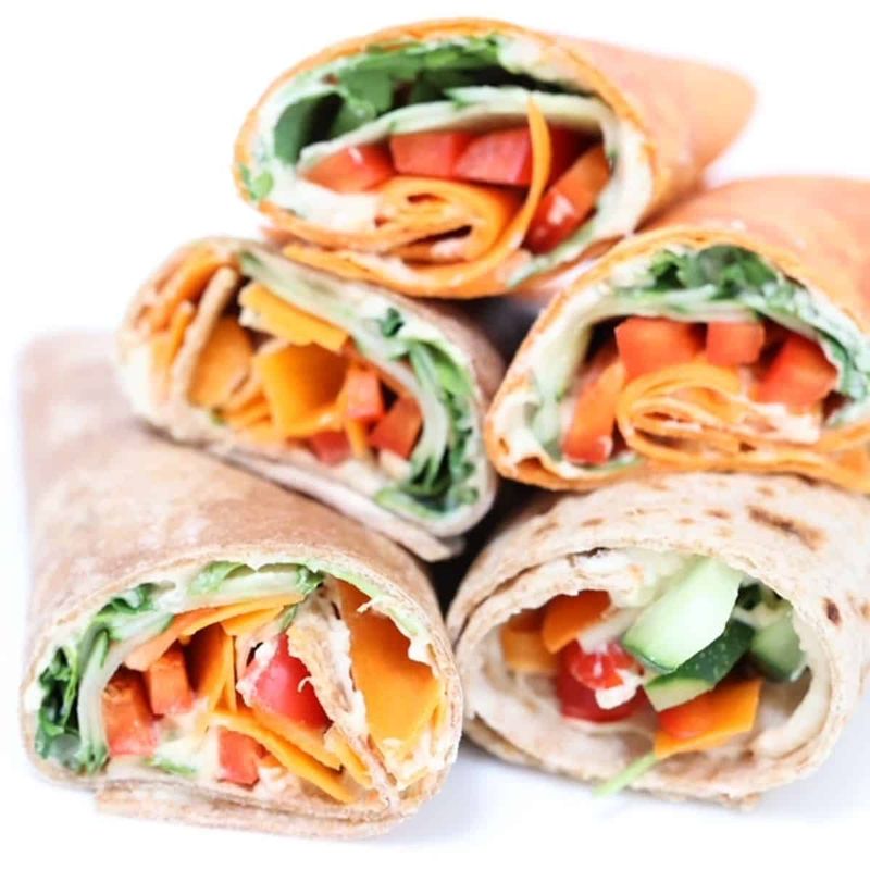 Carrot and Hummus Wraps
