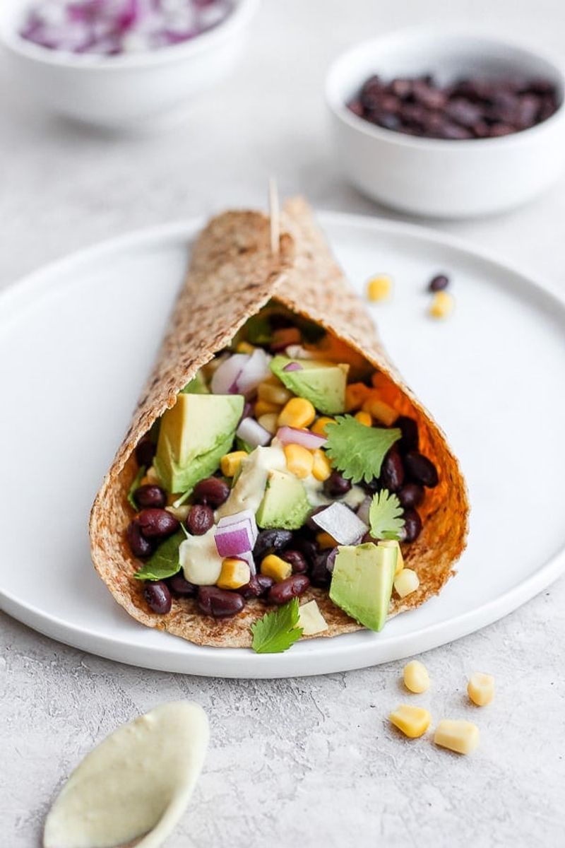 Avocado and Black Bean Wrap