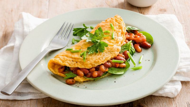 Bean and Spinach Omelette