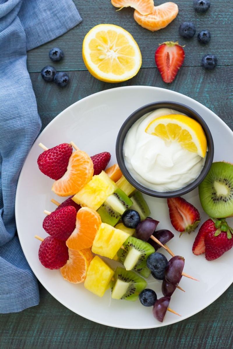 Fruit Kabobs with Yogurt Dip