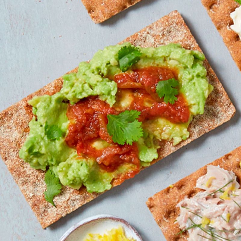 Whole Grain Crackers with Avocado