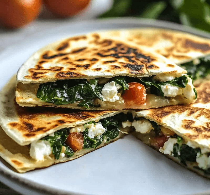 Spinach and Feta Quesadillas