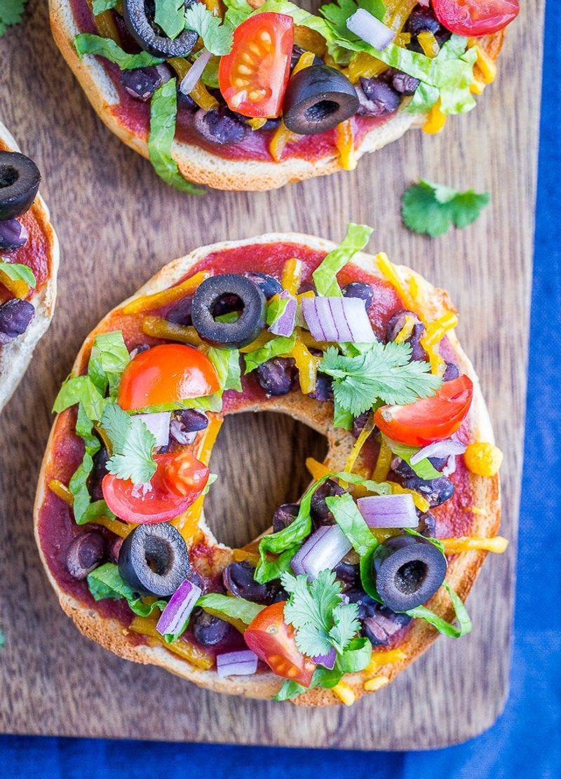 Veggie-Loaded Pizza Bagels