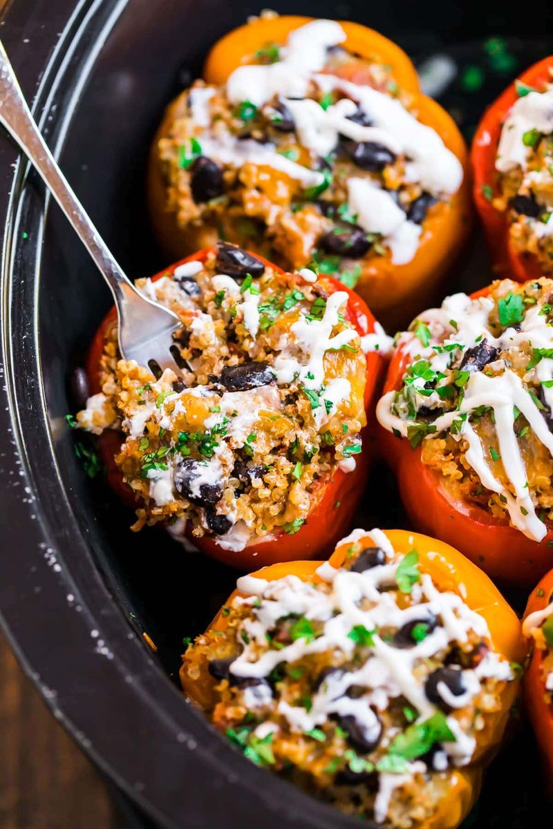 Slow Cooker Stuffed Bell Peppers