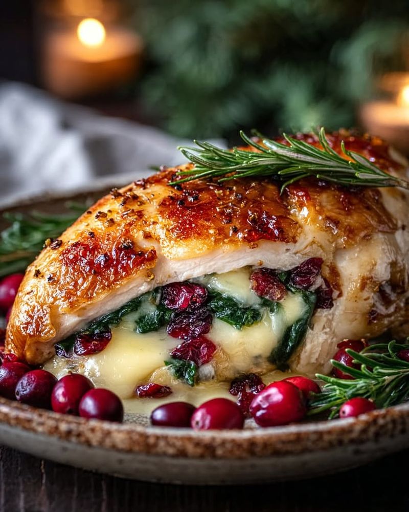 Cranberry and Brie Stuffed Chicken