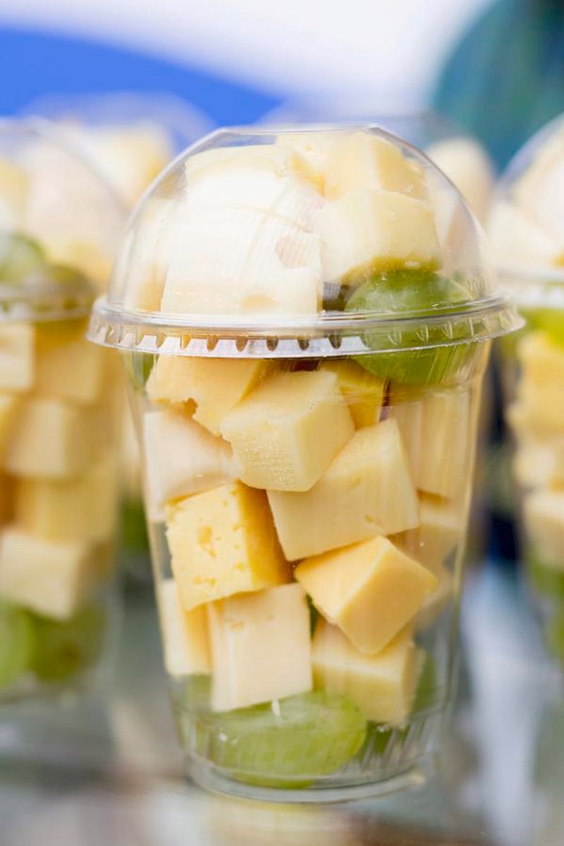 Cheese Cubes and Grapes