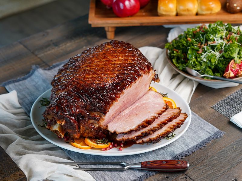 Pomegranate Glazed Ham