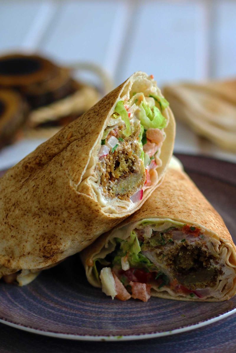 Baked Falafel Wraps